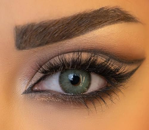 Venus® Premium Farbige Kontaktlinsen ohne Stärke – weiche Jahreslinsen kontaktlinsen farbig für Damen + Brillenträger – farbige Kontaktlinsen (Grün 14mm, 2 stück (1er Pack), 0, Dioptrien)