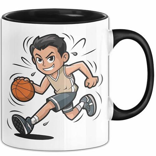 Basketballspieler Tasse Geschenkidee für Basketball Fans (Schwarz)