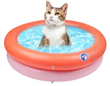 Piscina para perros – Piscina exterior para animales domésticos | Bañera plegable para perros gatos de tamaño pequeño mediano interior exterior