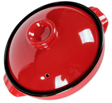 Cabilock Olla De Cerámica Para Sopa Resistente Altas Temperaturas Antiescaldado Olla Para Cocinar Casa Cacerola De Textura Gruesa y Superficie Lisa Para Guisos y Modelo