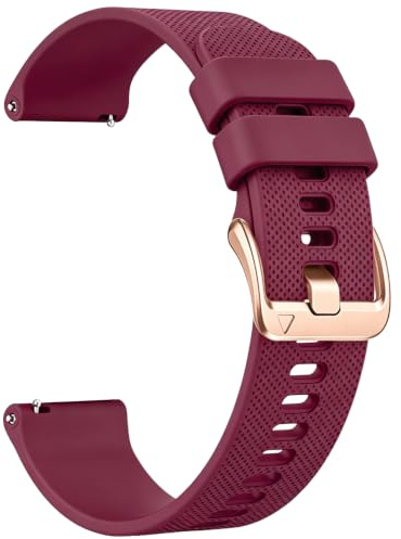 Aurrain Silikon Armband für 18mm 19mm 20mm 22mm,Weiche Silikon Sport Armband Unisex,Kompatibel Garmin/ID205L/Galaxy/Amazfit/Huawei/Coros.