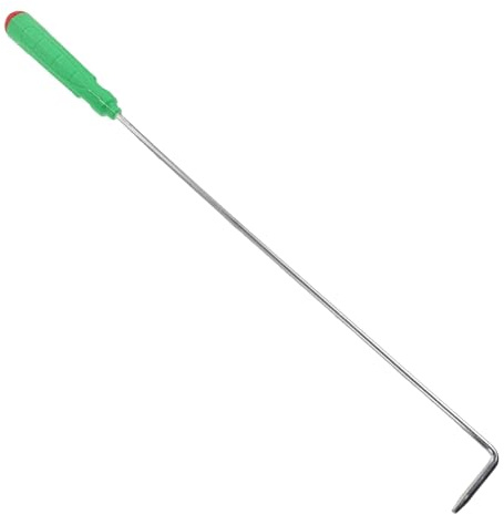 FIXOSHEE Kaminhaken mit Langem Griff aus Hitzebeständigem Eisen und Kunststoff 43cm Ergonomischer Feuerhaken für Indoor und Outdoor Feuerstellen Feuerstellenzubehör für Grill und Camping