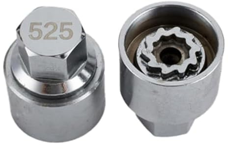 Gettimore Edelstahl Diebstahlschutz Felgenschloss Adapter 3D0698137 Radsicherheitsschraube für Seat 525 Silber