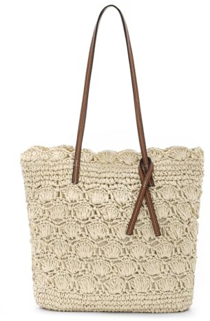 Syrads Sac Cabas en Paille pour Femme Tissé à la main Grand Format Plage d'été Sac à Bandoulière Boho Décontracté Sac de Voyage et de Vacances