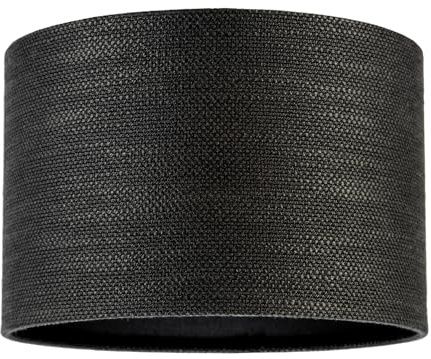 Contemporary Bobbled and Textured Linen Fabric Lamp Shade in Graphite Black | 30cm x 20cm | for Ceiling Pendant or Lamp Base by Happy Homewares