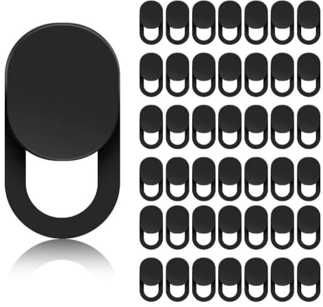 100 Copri Webcam Scorrevoli, Copri Fotocamera per PC, 18 x 9 mm, Nero | 100 copri webcam ultrasottili con apertura scorrevole, ideali per proteggere la privacy su PC portatili, smartphone e tablet