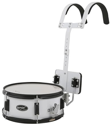GEWA Marching Snaredrum, Tamburo da marcia 14 x 5,5, Fusto in legno bianco laminato, incl. Telaio di trasporto