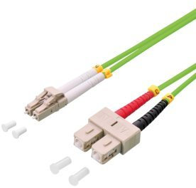 BIGtec 20m LWL Kabel Patchkabel OM4 Glasfaser-Kabel 100Gbit Multimode 50/125µm Ø 2mm Jumper LC - SC Stecker Duplex violett erikaviolett Fiber Optic Cable