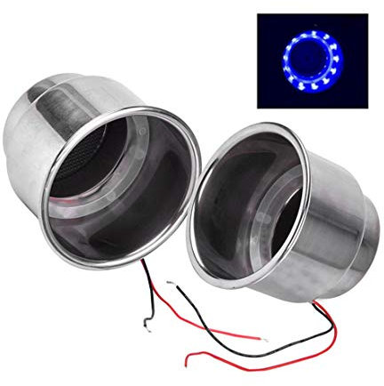 GOFORJUMP 2pcs Car Truck RV Camper Marine Boat 12V Blue 14 LED Recessed Stainless Steel Cup Drink Holder