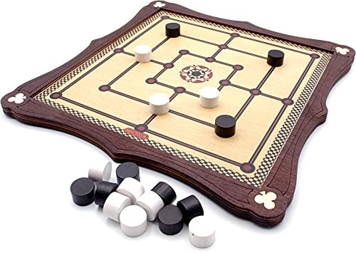 Brimtoy Nine Men's Morris Traditional Wooden Board Game for 2 Players Age 8+