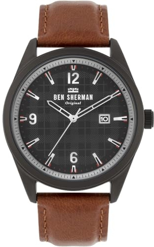 Ben Sherman Mens Quartz Watch, Analogue Classic Display and Leather Strap WB040TB
