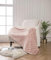 130cm x 180cm Reversible Cable Knit Natural Sherpa Throw - Blush