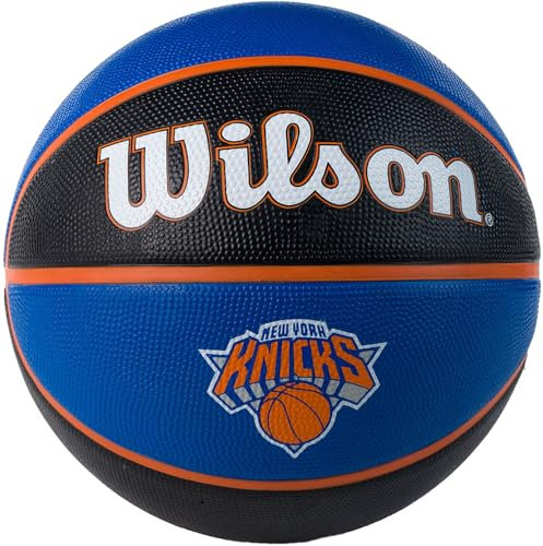 Wilson Basketball NBA TEAM TRIBUTE, NEW YORK KNICKS, Outdoor, Gummi, Größe: 7