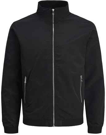 JACK & JONES Homme Jjerush Harrington Bomber Blouson Aviateur, Noir, XXL EU