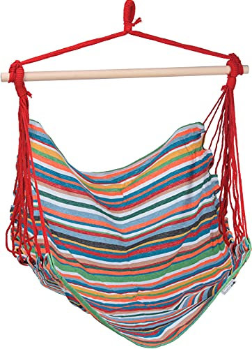 Trendyshop365 Hängesessel Hängestuhl Hängesitz Hänge-Schaukel Sitz bis 120 kg Belastbar Indoor Outdoor (bunt)