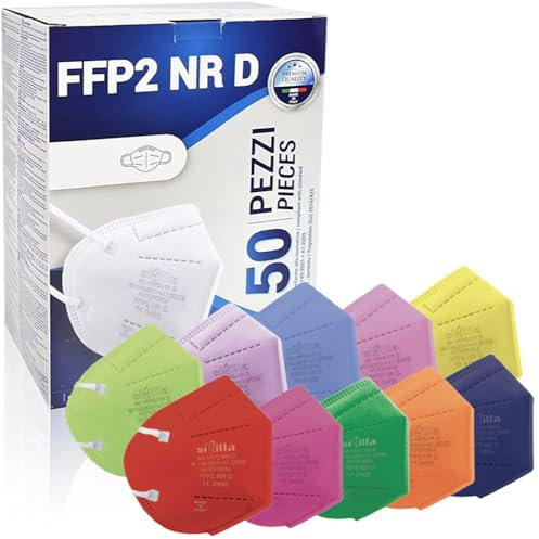 Rotoform 50st. FFP2 Masken, 5-lagig Schutz FFP2 Maske Bunt, FFP2 Maske CE2233, FFP2 Maske Bunt Erwachsene EN 149:2001+A1:2009, Masken BFE ≥ 94%, FFP2 Halbmaske Filtern