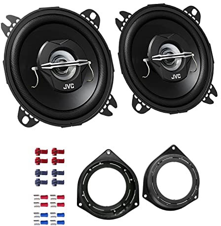 JVC Auto Lautsprecher Boxen CS-J420X 420 Watt 10 cm 2 Wege Koax passend für FIAT Grande Punto 199 2005-2009 Seitliche Heckablage