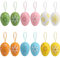 HERZWILD 12pcs Ostereier zum Aufhängen Ostereier mit Schnur Bunte Deko - Eier zum Aufhängen Oster deko (B)