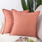 Madizz 2er Set Polyester- Leinen Kissenbezügen Weiche dekorative Kissenbezüge für Sofa Schlafzimmer Kissenhülle Rot 50x50 cm Quadrat