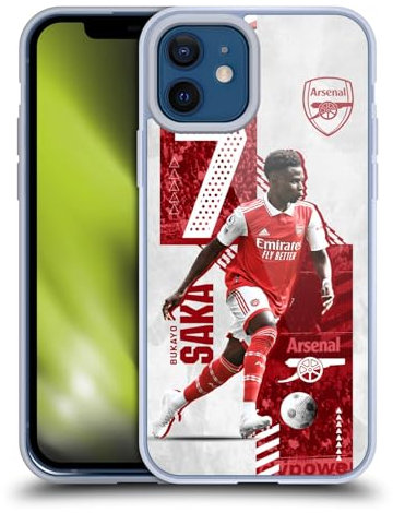 Head Case Designs Officially Licensed Arsenal FC Bukayo Saka 2022/23 First Team Gel Case [Military Grade Protection] Compatible with Apple iPhone 12 / iPhone 12 Pro and Compatible with MagSafe