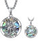 ADMETUS Abalone Schale Heiliger Michael Kette Sterling Silber St Michael Kette Saint Michael Anhänge Erzengel Michael Halskette Rund Amulett Schmuck für Herren
