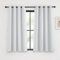 KGORGE Verdunkelungsvorhang Kurz Thermo Vorhänge gegen Hitze Ösenschal 2er Set 145 x 140 cm(HxB) Weiss Blickdicht Wohnzimmer Gardinen Fenster Kurz, Grauweiß