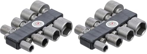 BGS Diy 67308 | Steckschlüssel-Bit-Satz | Antrieb Außensechskant 6,3 mm (1/4) | SW 5-13 mm | 8-tlg. (Packung mit 2)
