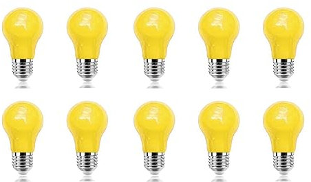ZFQ 10er Pack Farbige 3W LED Glühbirnen, Exquisite Birnenform E27 Beleuchtung Glühbirnen, bunte glühbirnen, AC220V, Gelb, für Party Halloween Hochzeit Weihnachten Bar Weihnachtsdekoration