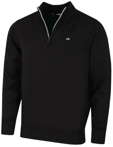 Calvin Klein Mens 2026 Campus 1/2 Zip All Season Easy Care Sweater