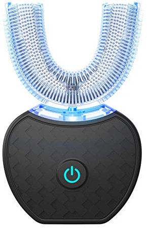 Ultrasonic Automatic Toothbrush,AutoToothbrush for Adult, 360° Auto Toothbrush Electric Teeth whitening Brush 360 Sonic Toothbrush for Adult with Timer & Wireless Charging (Black)