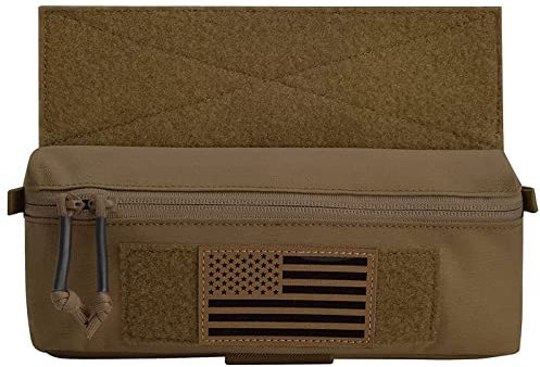 KRYDEX GEAR Tactical Admin Pouch Mini Dump Drop Pouch Utility Bag with Hook and Loop for JPC CPC LBT Tactical Vest (Coyote Brown)