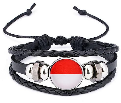 GONMFKM Modisches Zeitstein Armband Mit Polen Flagge Vintage Armband, Bunt, Handgefertigt, Mehrschichtig, Geflochtenes Seil, Verstellbares Armband, Neuartiger Souvenir Schmuck Für Männer, Frauen, Pa