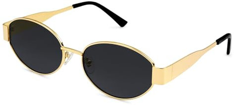 Leeelyan Retro Sonnenbrille Damen, Oval Metal Sonnenbrille, UV400-Schutz Sunglasses, Sunglasses Woman, Modischer Sport, Alltagskleidung, Geeignet für den Einsatz im Freien wie Radfahren und Angeln