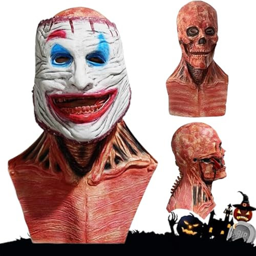 Halloween Masken,Doppelte Schicht Abziehbare Halloween Maske,Scary Halloween Headgear Skeleton Jokers mit beweglichem Kiefer,Doppellagige magnetische Halloween Maske Horror, für Party-Rollenspiele