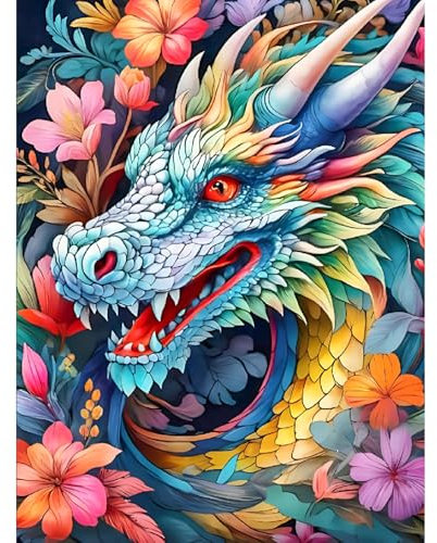Diamond Painting Drachen-5D Diamond Painting Erwachsene,Drachen Diamond Painting Bilder für Home Wand Dekor(30x40cm)