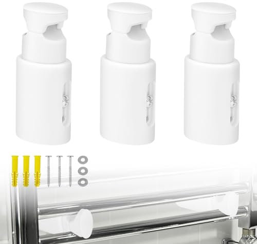 HJIAMA 3 Piezas Soporte Radiador Pared, Toalleros de Baño Radiador, Blanco, Material ABS, con Tornillos de Montaje, Distancia Ajustable, Radiador Toallero Electrico, Apto para Radiadores, Secadoras