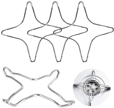 SGERUFZ 4 piezas para Cocina de Gas, Anillo para Estufa de Gas, Reductor Cocina Gas de Acero Inoxidable, Antideslizante, para Olla de Leche y Cafetera, Ultraligero, quemadores, fuegos