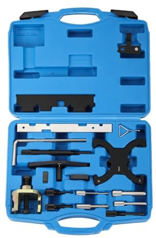 ISINEVER Motor-Einstellsatz kompatibel mit Ford Mazda Zahnriemen Arretierung Tool Nockenwellen-Schwungrad-Blockierwerkzeugen 1,4 1,6 1,8 2,0 Di/TDCi/TDDi ECOBOOST 1,6 Ti-VCT 1,5/1,6 VVT 2,3L 2,5L