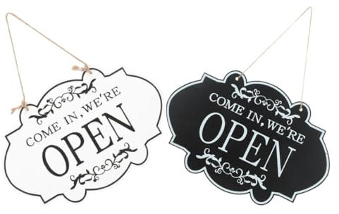 VILLFUL Panneau Ouvert Fermé Double Face En Bois 43 X 198 Cm Lot De 2 Pour Entreprise Bar Restaurant Boutique