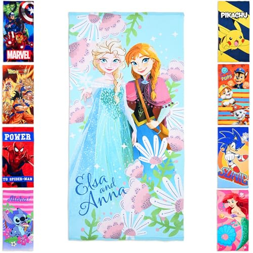 SUN CITY - Toalla de playa infantil 70 x 140 cm microfibra Fast Dry – Personajes de dibujos animados, videojuegos, anime – Toalla playa piscina ligera y compacta [70 x 140-18194 Azul]