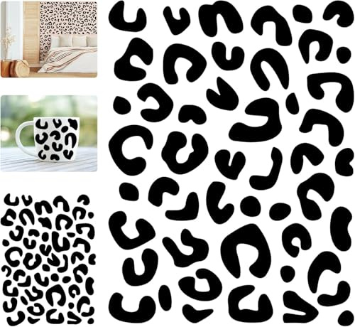 STNRST-IN 2PCS Leopard Tattoo Aufkleber, 14.4x20cm & 37x49cm | Wasserdichte, Selbstklebende, Schwarzer Leopard Print Vinyl Aufkleber, Laptop Gepäck Cup Skateboard Fahrrad Decor