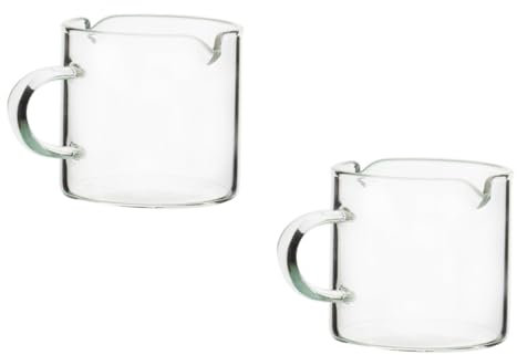 LABRIMP 2 Pezzi Tazze da Trasparente per Latte e Design per Festa e Afternoon Tea