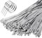 HOTUT Metal Cable Ties,200pcs 4.6×300mm 304 Stainless Steel Zip Ties,Heavy Duty Strong Metal Premium Self Locking Wrap for Exhaust Wrapping,Binding Tie,Garden Repair,Fixed Fence