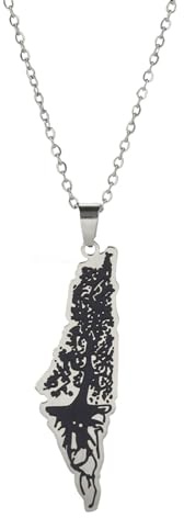 Herren Halskette, Mode Frauen Neue Mode Israel Karte Verwurzelt Baum Halskette Anhänger Choker Israel Pflanze Muster Karte Rahmen Charm Schmuck Geschenke