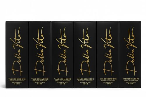 Della Vite Superiore 6pack D.O.C.G Premium Italian Prosecco - Rich & Extra Dry Prosecco Wine (Single Bottle, 11.5% 750ml) - Includes Gift Box