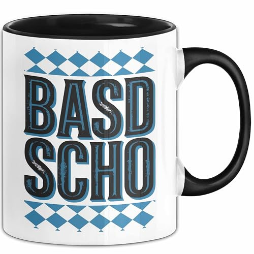 Deutschland München Bayern Bayerisch Tasse Geschenk Lustige Geschenkidee Spruch BASD SCHO (Schwarz)