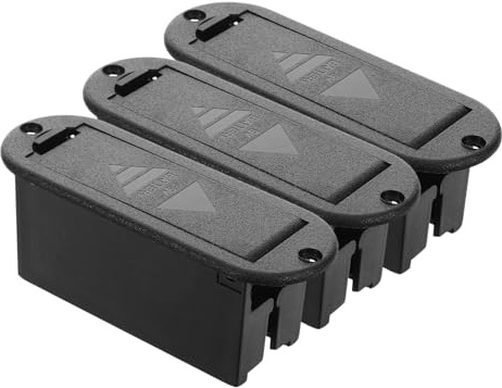 Kunststoff Batteriekasten 3 Stück-pack für Aktive Bass Pickups, 9v, Schwarz | Schwamm Dämpfung, Wechselhilfe, Schutz für Stromversorgung, Zubehör für Ersatzteile