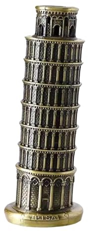 FQRDKT Metallfigur Leaning of Pisa, Sammlerstück, Dekoration, Pisa-Statue für Schreibtisch, Regal, Eingangsbereich, Geschenk, 7,5 x 20 cm