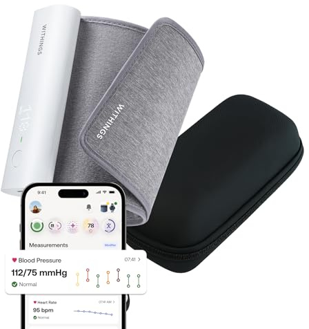 BUNDLE Withings BPM Connect + Reiseetui – Elektronisches Oberarm-Blutdruckmessgerät, Gerät zur Blutdruckmessung – Wi-Fi- und Bluetooth-Synchronisierung