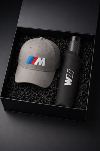 BMW Exklusive Geschenkset Geschenkbox Herren Mütze I Cap I Regenschirm M Perfomance I Motorsport I Geburtstag Weihnachten I Vatertag I Geschenk-Set